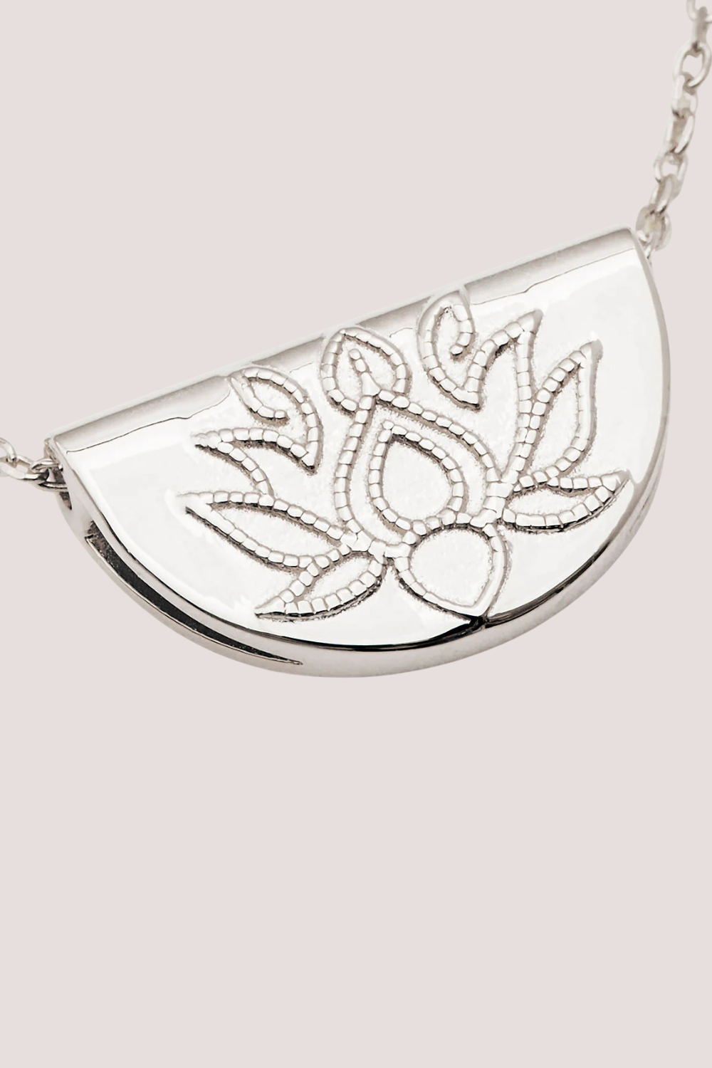 Sterling Silver Lotus Short Necklace
