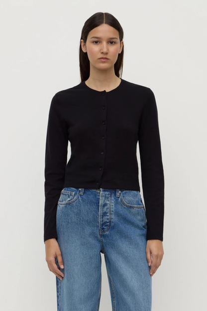 Tilly Cotton Cashmere Cardigan | Black