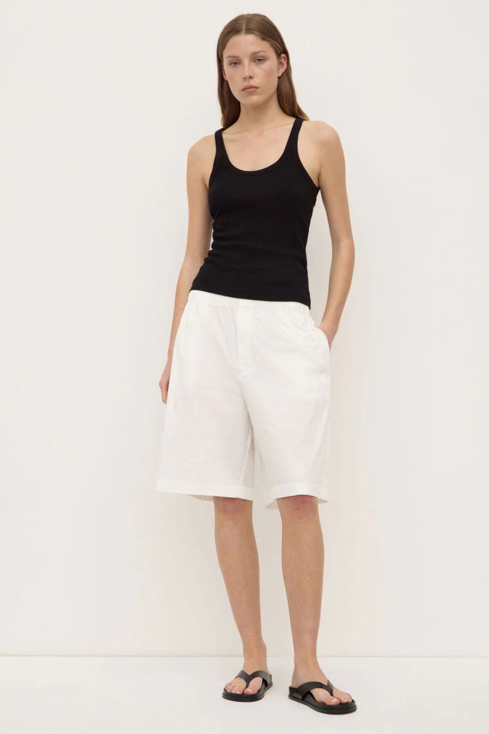 Riley Poplin Short | White