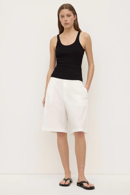 Riley Poplin Short | White