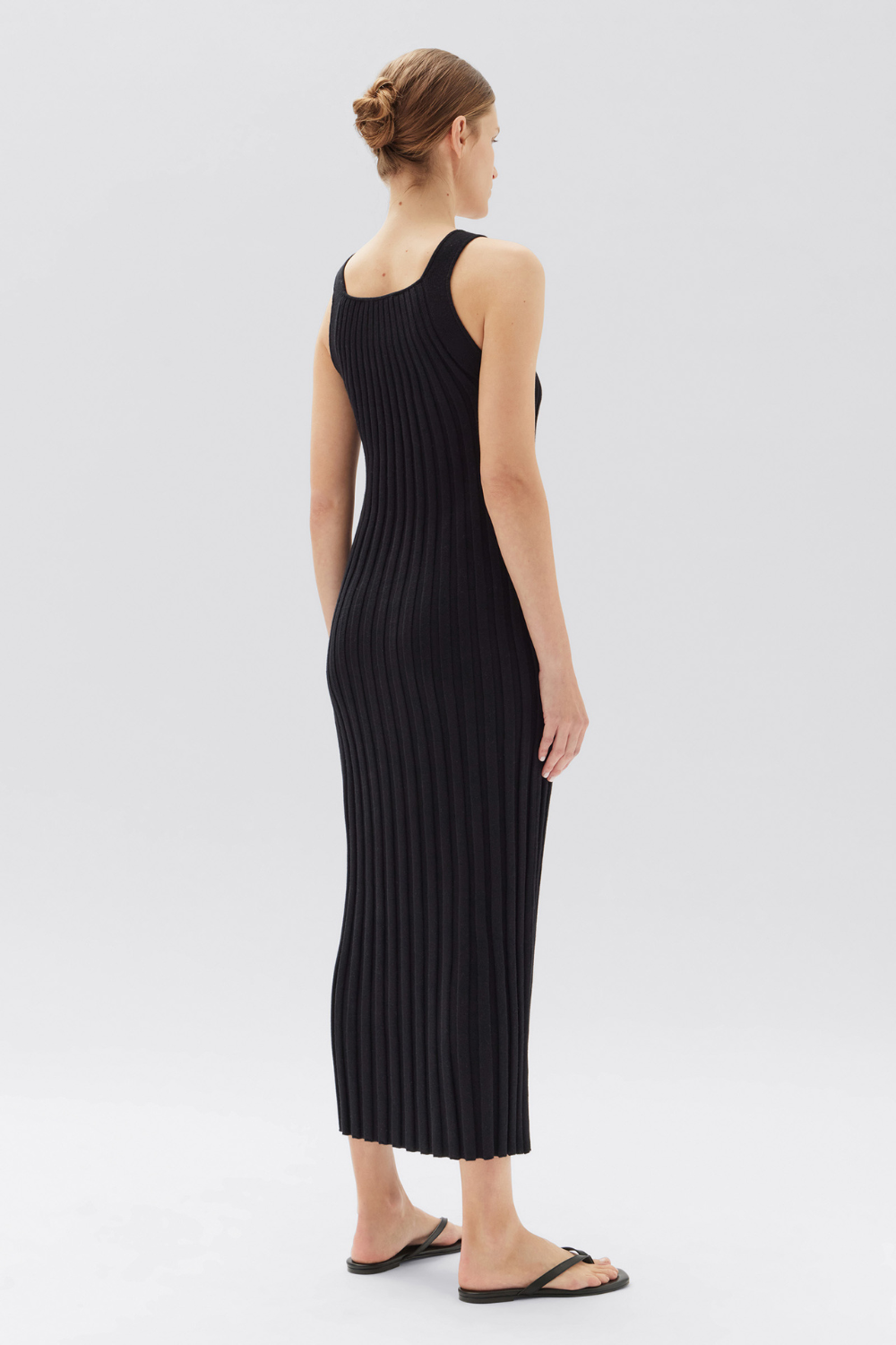 Samantha Knit Silk Blend Midi Dress | Black