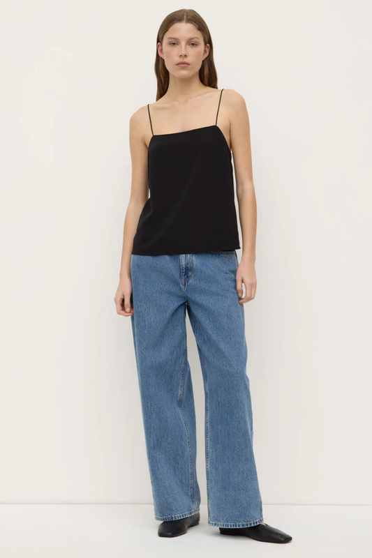 Aime Silk Tank | Black