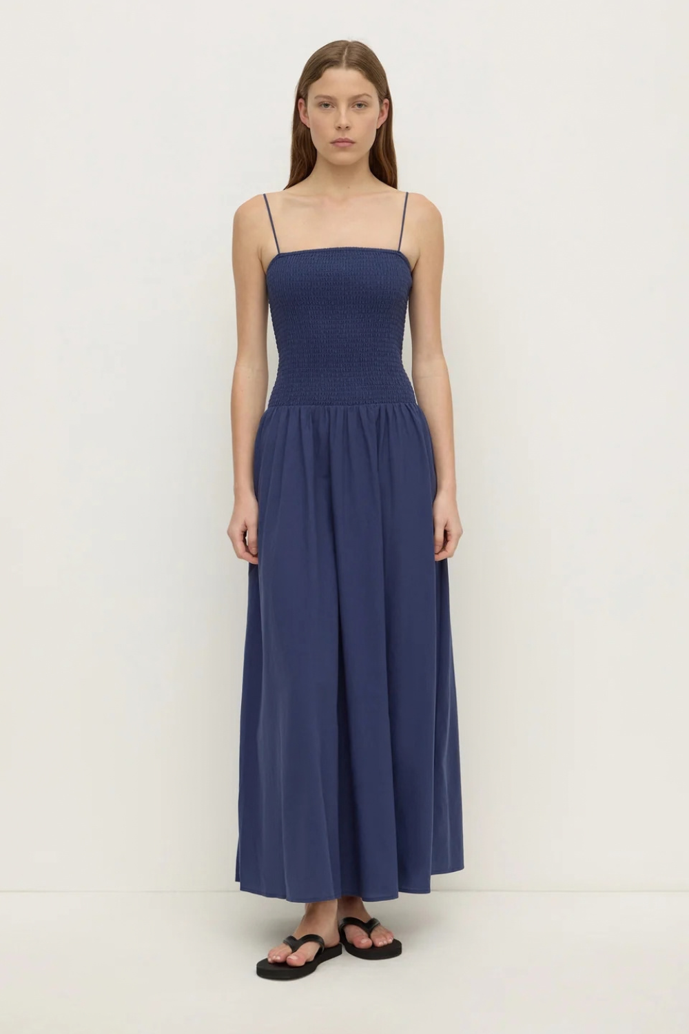 Connie Cotton Shirred Dress | Imperial Blue