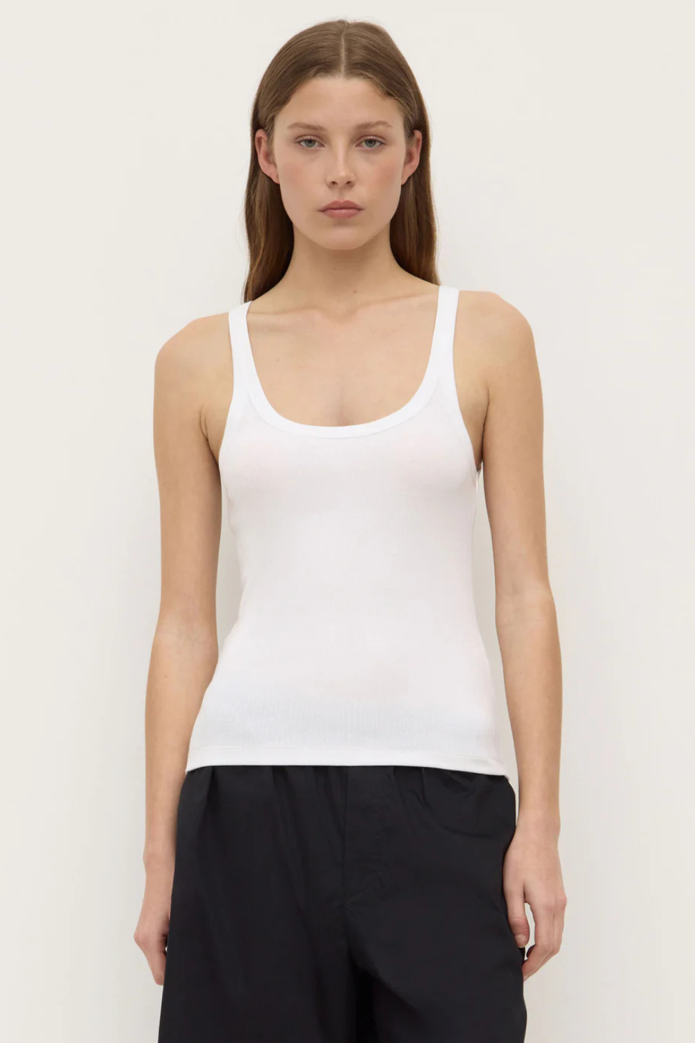 Charlie Rib Tank | White