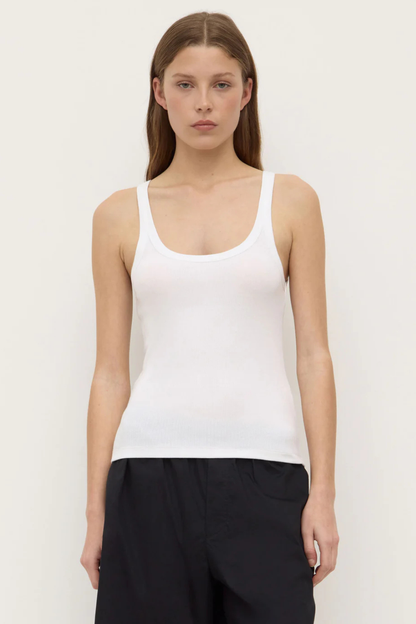 Charlie Rib Tank | White