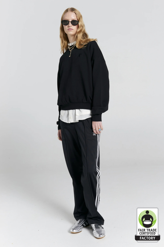 Runaway Girl Organic Cotton Crewneck Sweatshirt | Black