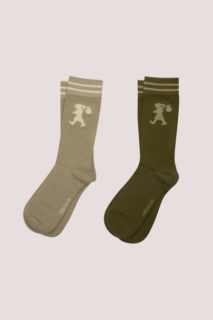 Runaway Girl Socks Dark Green/Sage
