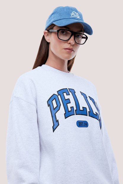 Pelly Collegiate Sweatshirt | White Marle