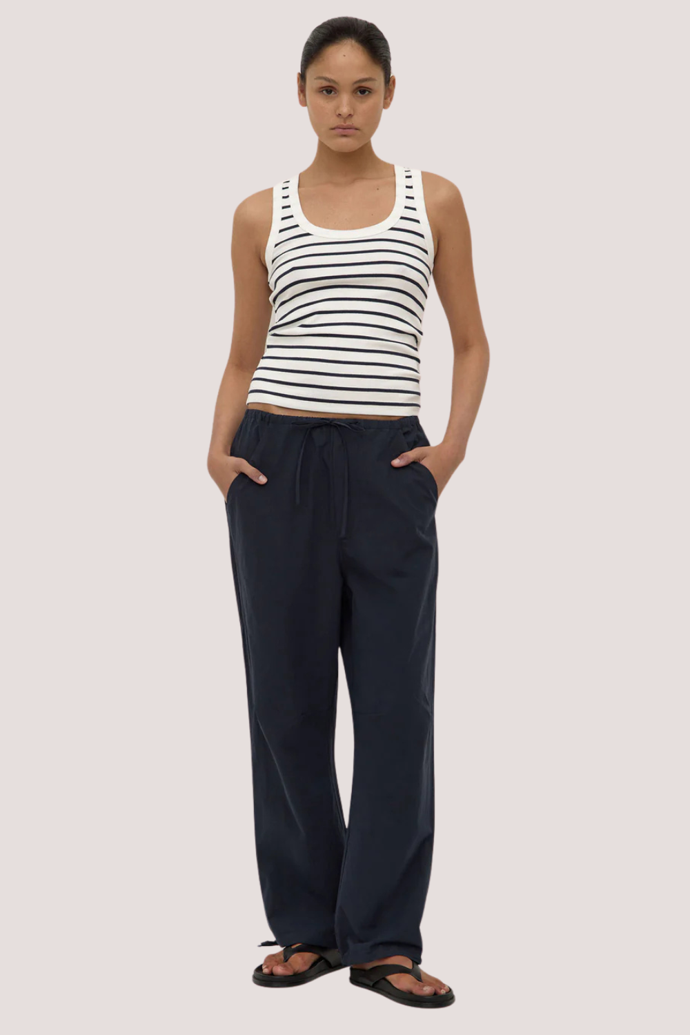 Leony Stripe Tank True Navy/Antique White