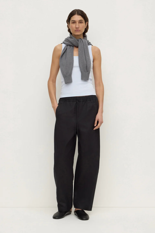 Loxley Cotton Linen Pant | Black