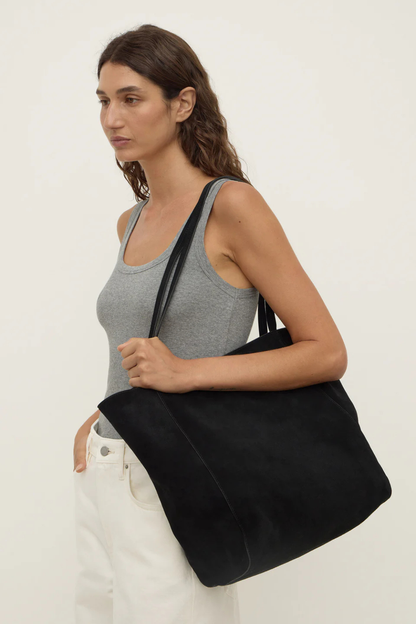 Paige Suede Tote Bag | Black