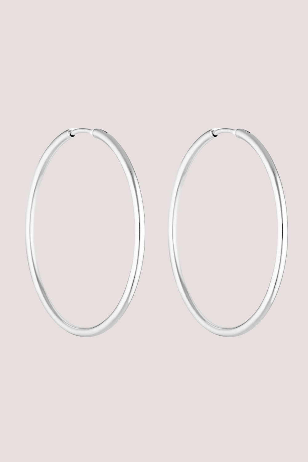 90's Hoops 50mm | White Gold