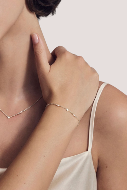 Heart & Pearl Bracelet | Silver