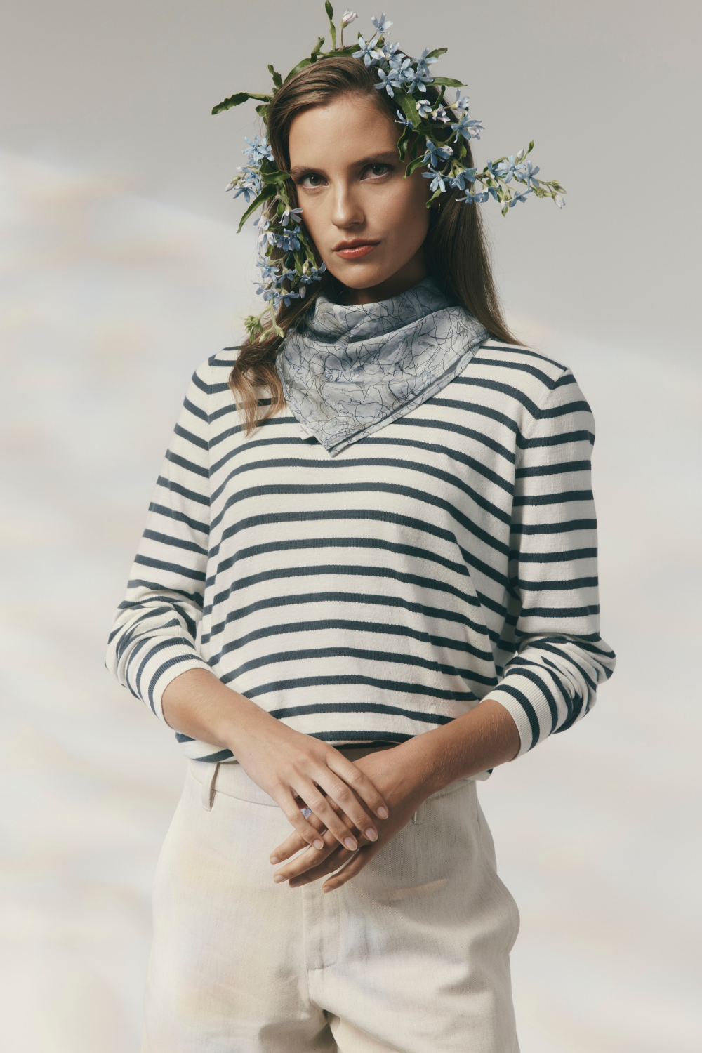 Fountain Sweater | White Linen |Tidepool