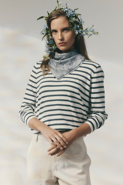 Fountain Sweater | White Linen |Tidepool