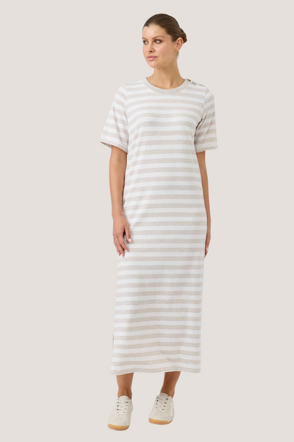 Studio Stripe Tshirt Dress | Stone