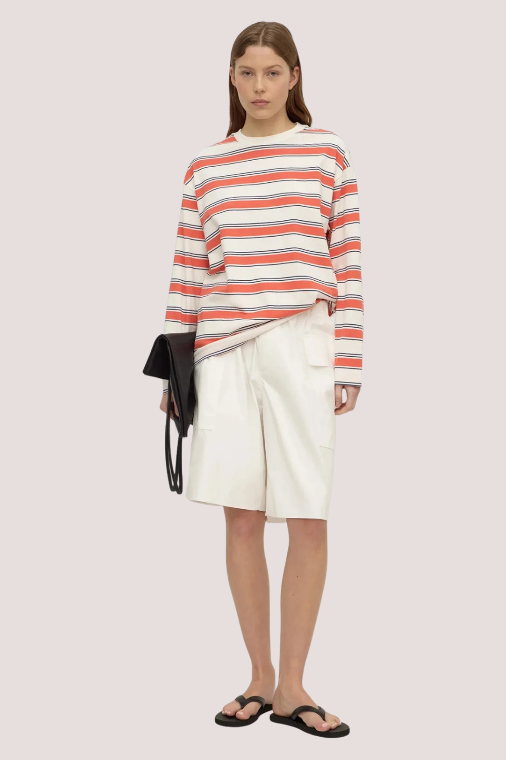 Eliana Stripe Cotton Long Sleeve Tee | Dahlia Stripe