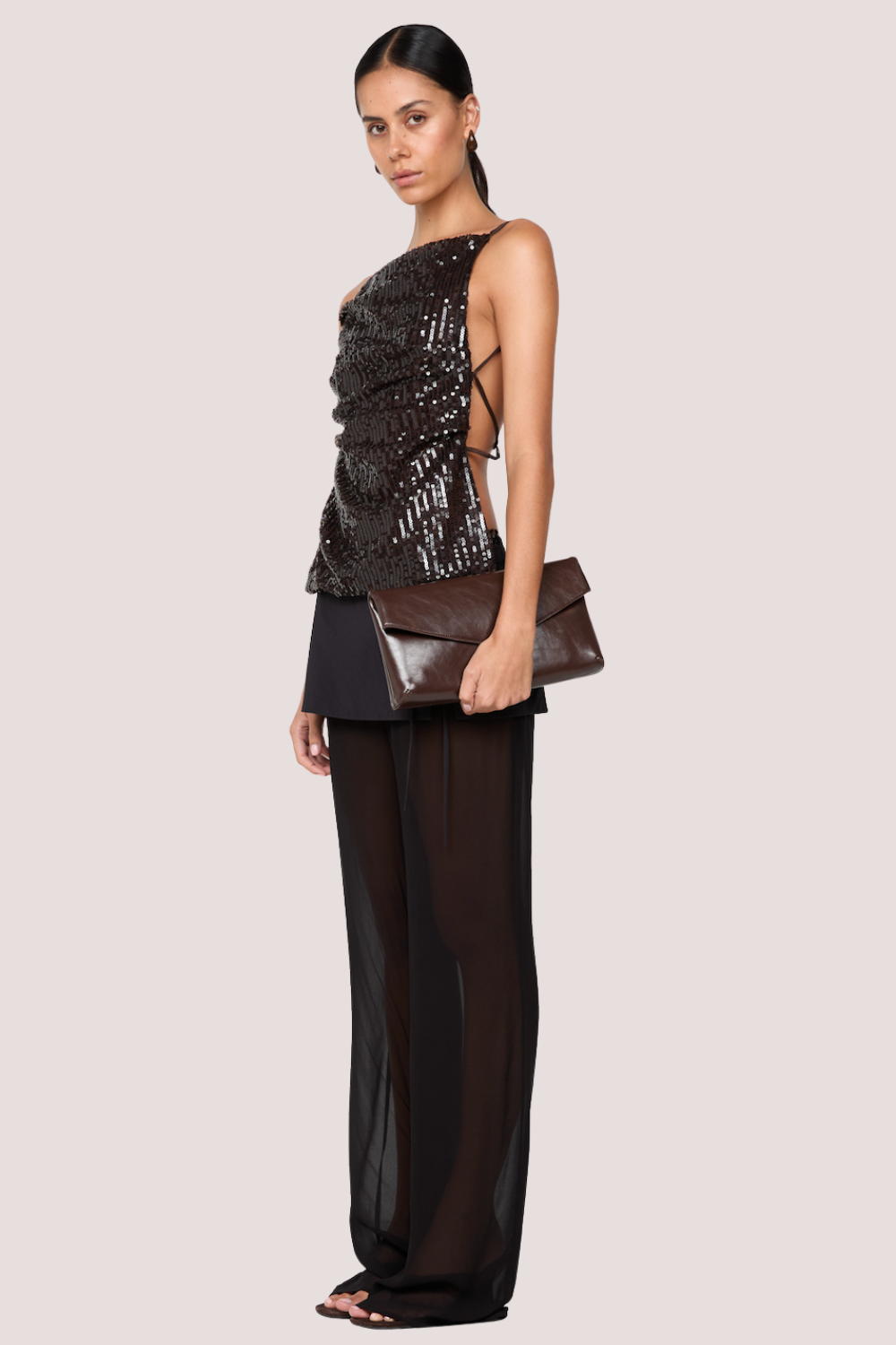 Romilly Tie Top | Dark Chocolate