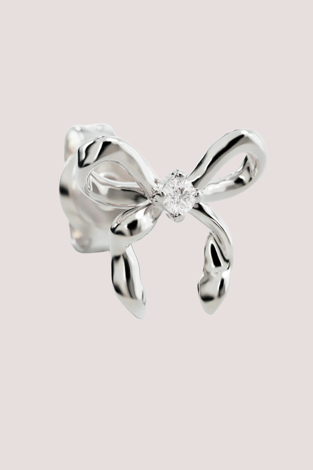 Sterling Silver Forever More Bow Stud Earrings