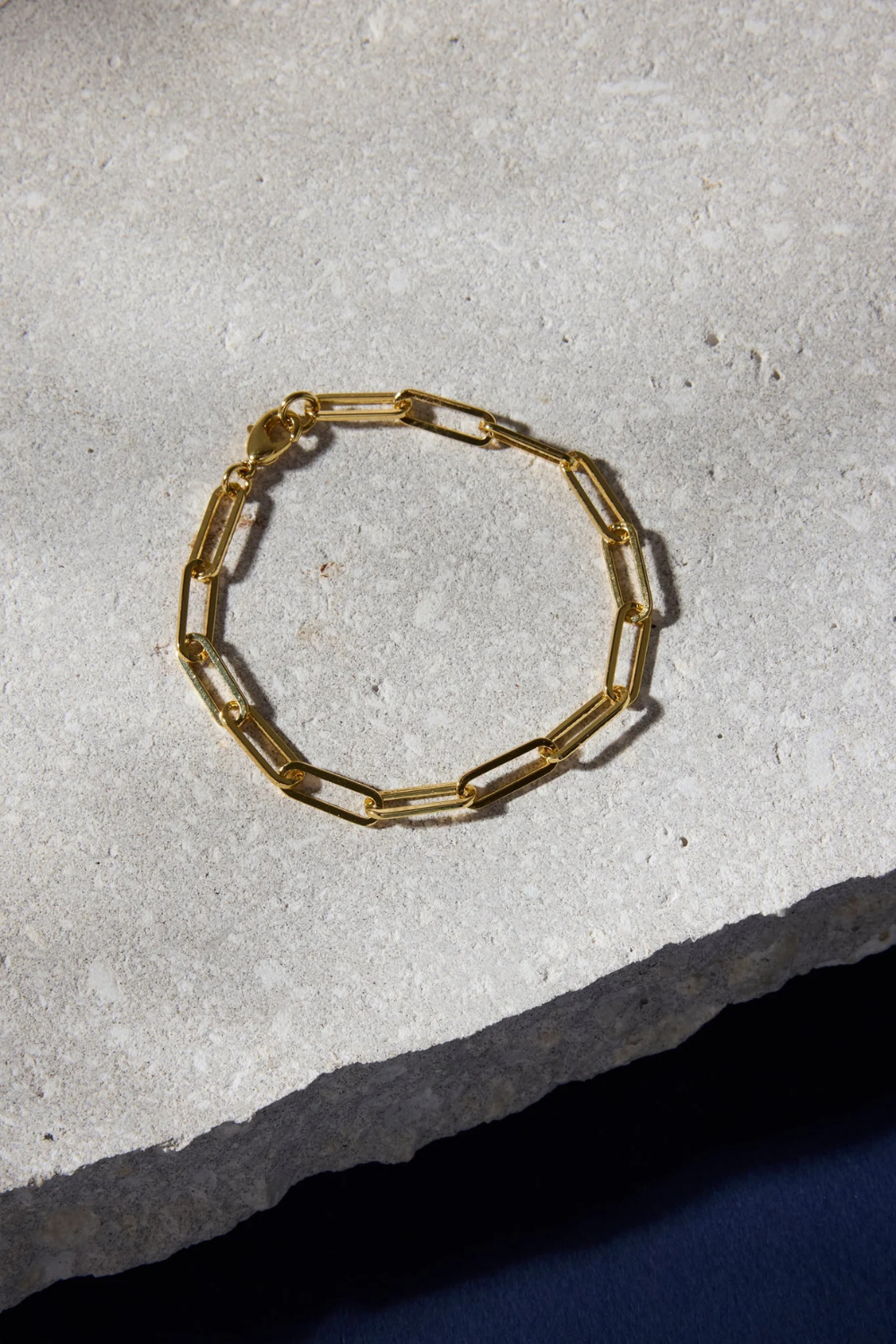 Paperclip 14k Gold Plate Chain Bracelet