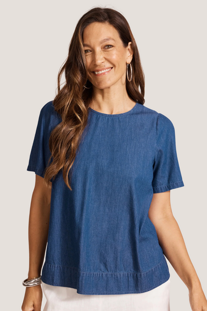 Melenia Denim Top | Indigo