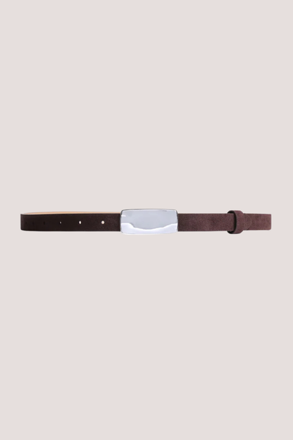 Plate Belt | Brun/Silver