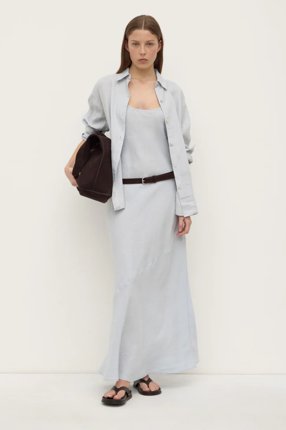 Colette Linen Slip Dress | Cloud