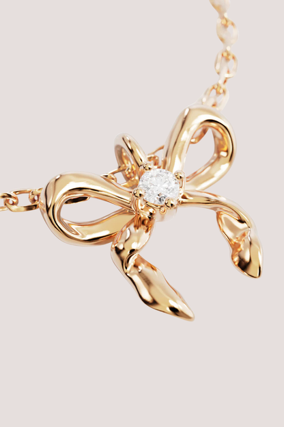 18k Gold Vermeil Forever More Bow Necklace