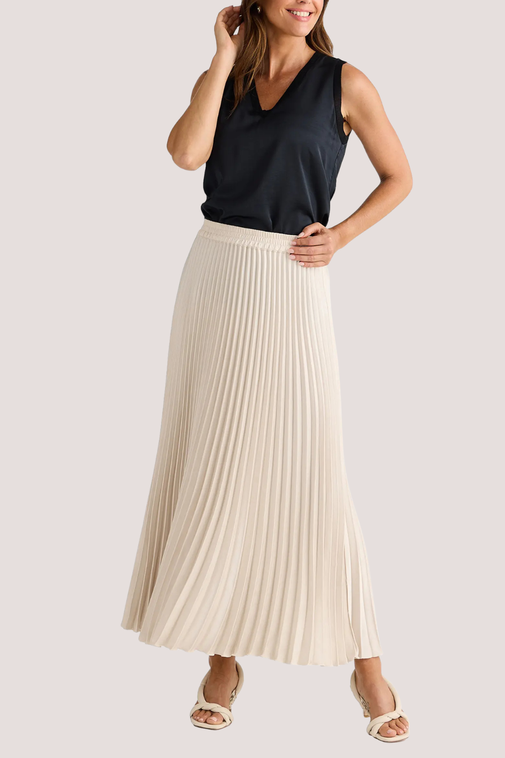 Alia Pleated Skirt | Sand