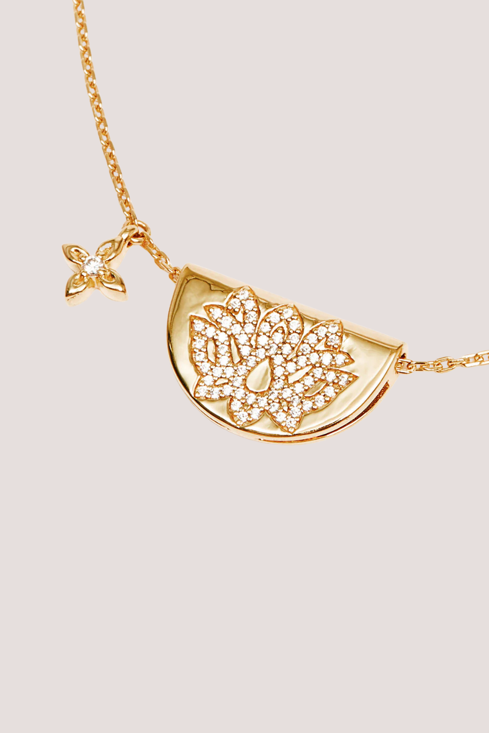 18k Gold Vermeil Live In Light Lotus Necklace