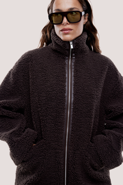 Jayla Teddy Jacket | Espresso