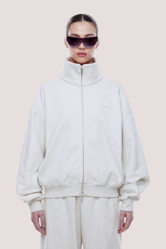 Paris Terry Zip Thru | Oat Marle