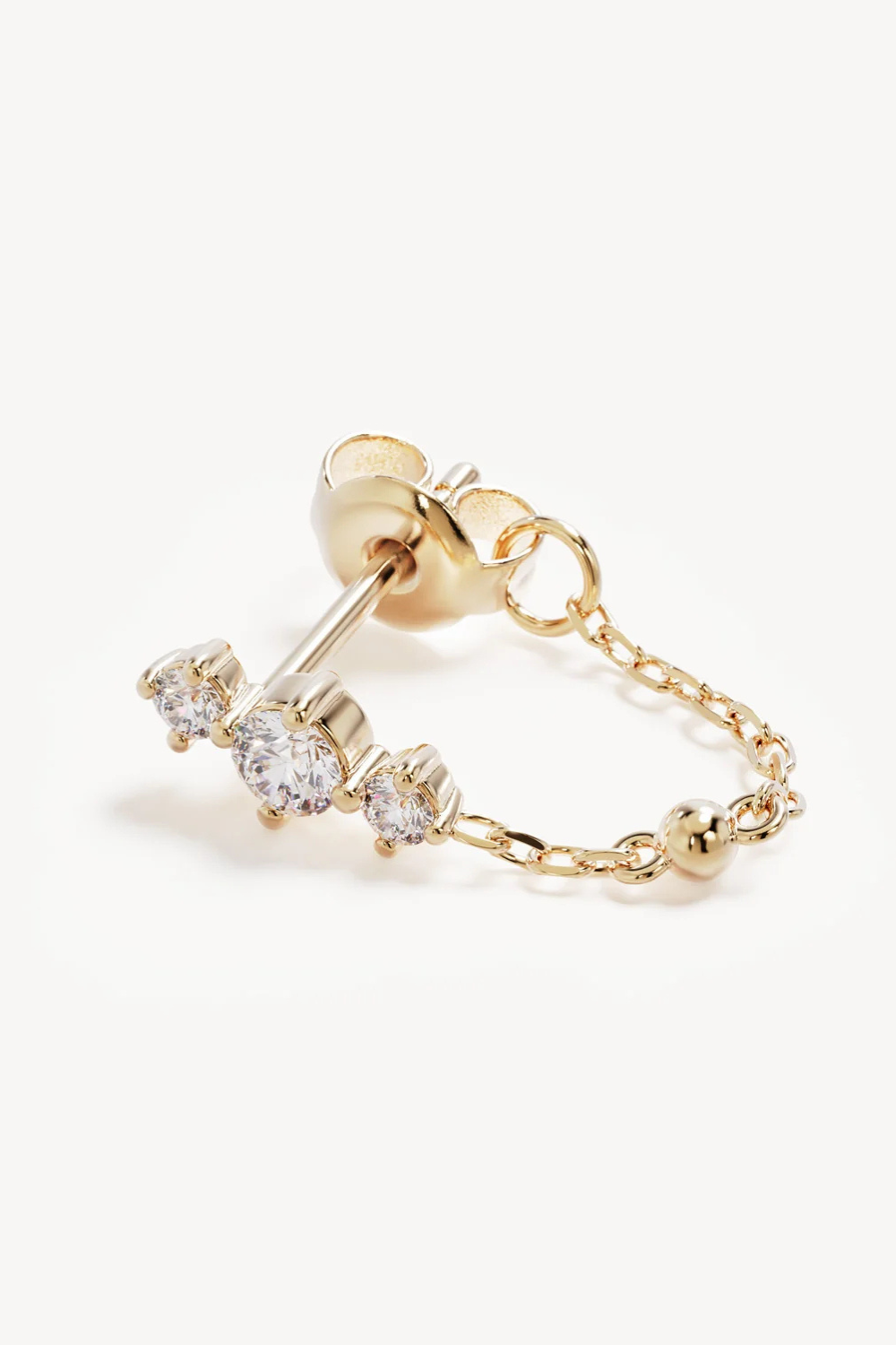 18k Gold Vermeil In the Stars Chain Huggie Earrings