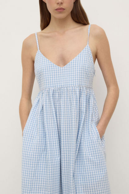 Ainslee Midi Dress | Blue Check