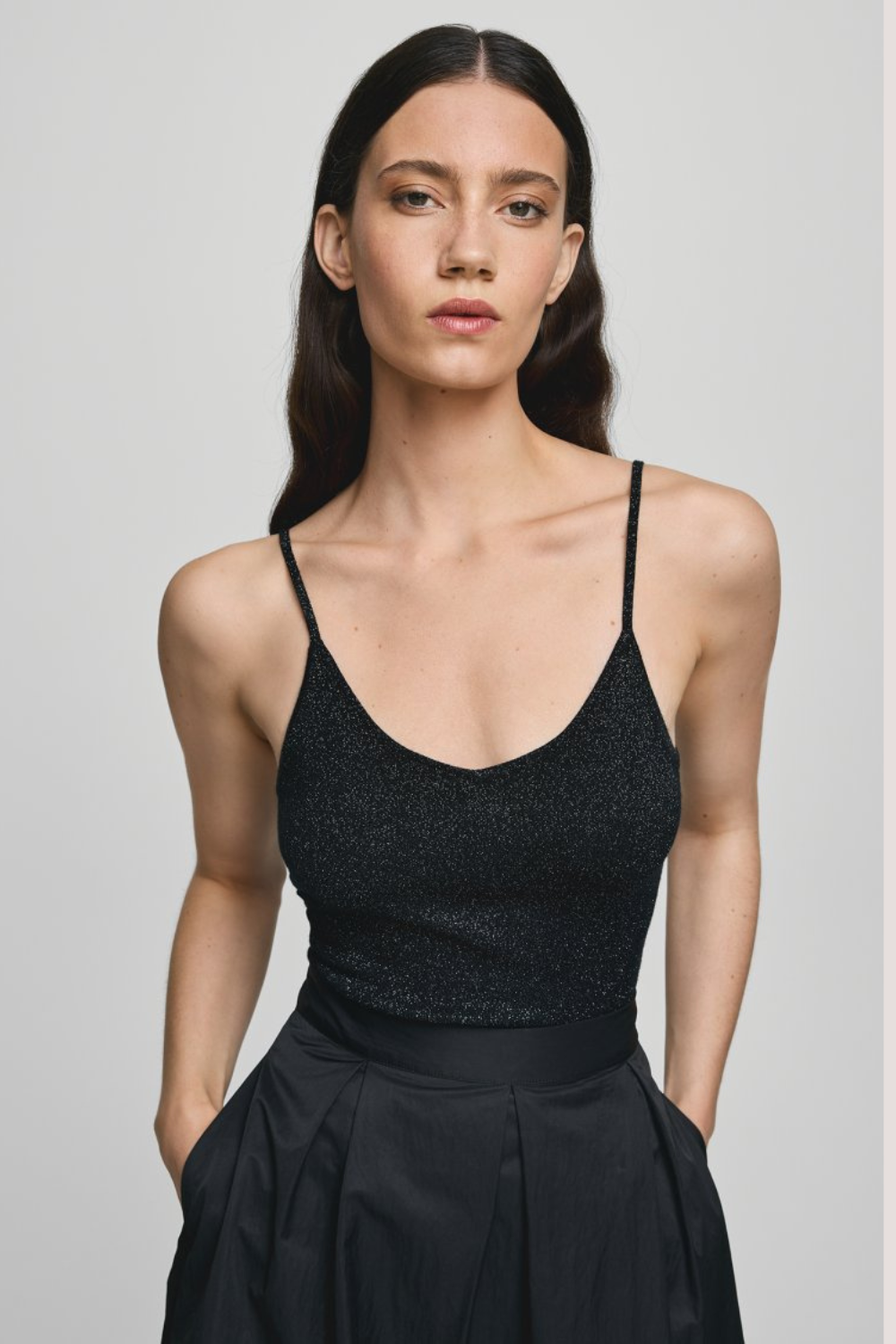 MSCH Eurasia Strap Top | Black/Silver