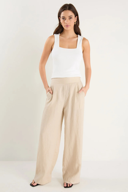 Guardian Stone Linen Pull On Wide Leg Pants