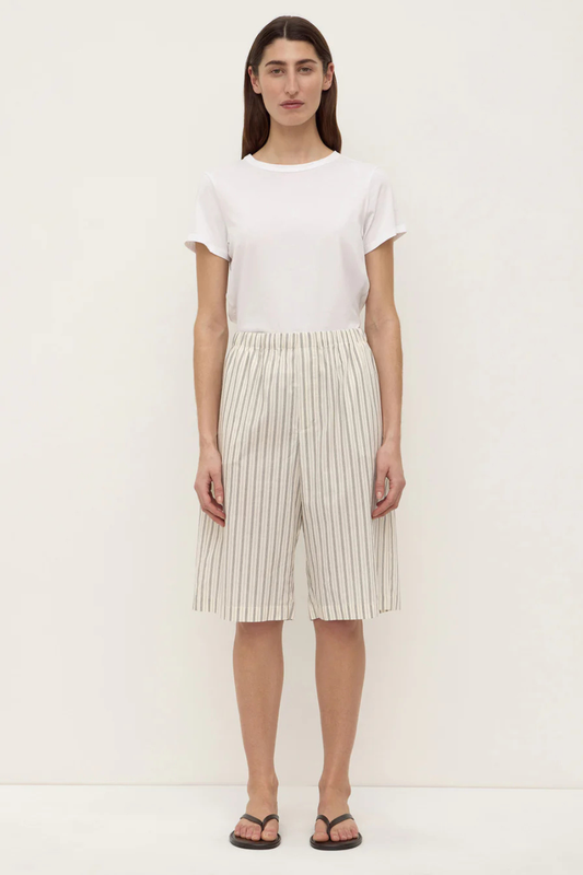 Ria Stripe Short | Cream/Smoke