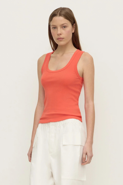 Robyn Scoop Neck Rib Tank | Dahlia