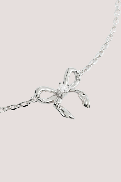 Sterling Silver Forever More Bow Bracelet