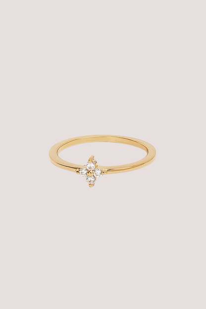 18k Gold Vermeil Crystal Bloom Ring