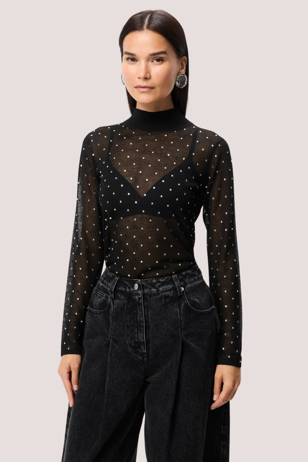 Celeste Knit Top | Black Crystal