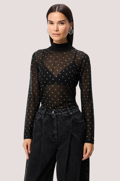 Celeste Knit Top | Black Crystal