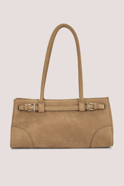 Nadia Shoulder Bag | Camel Suede