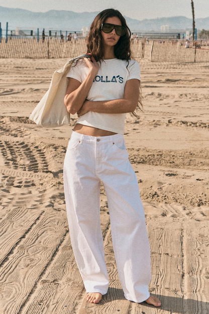 Gigi Barrel Jean | Vintage White
