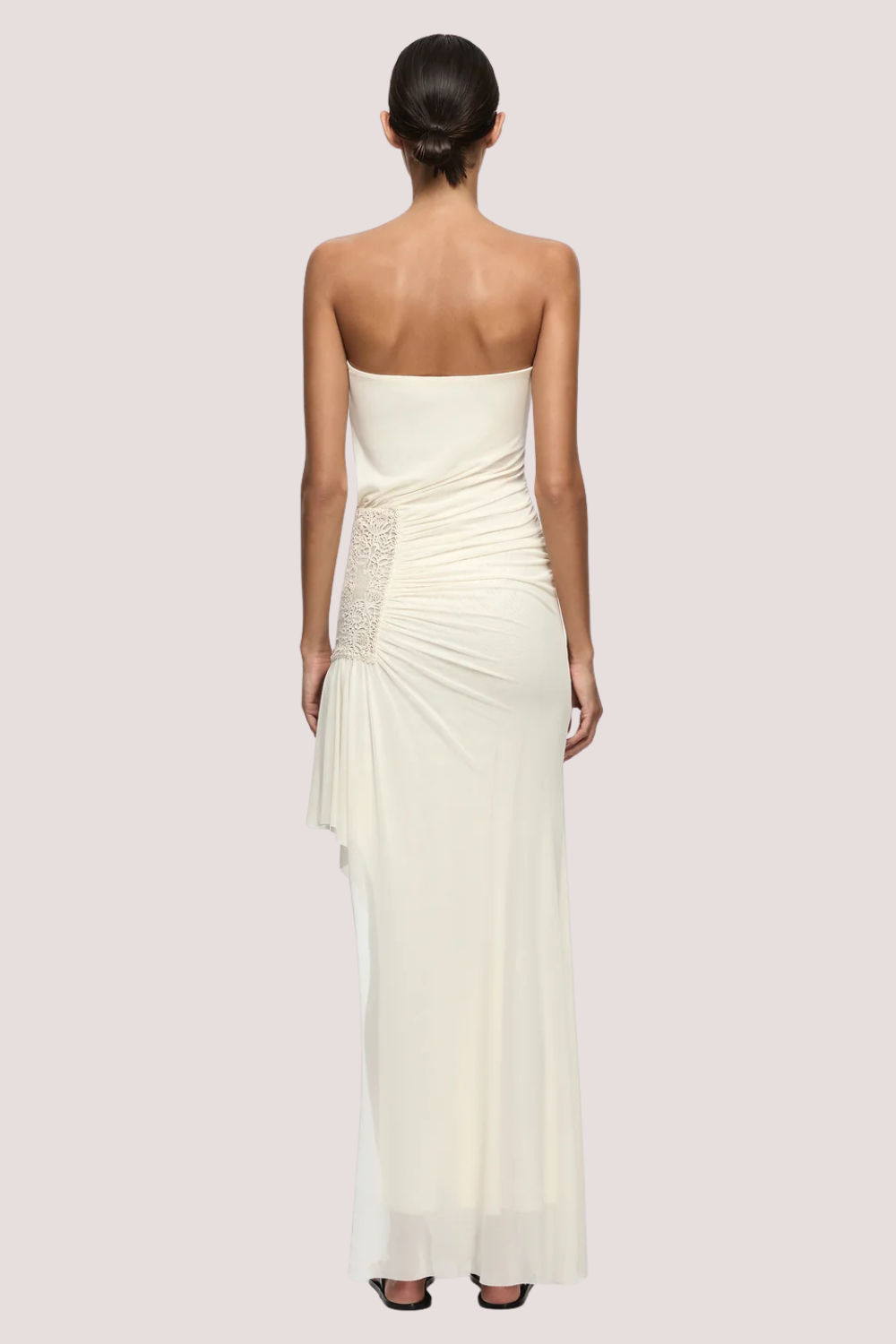 Winslow Strapless Asym Dress | Buttercream