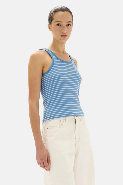 Drew Rib Tank | Bahama/White