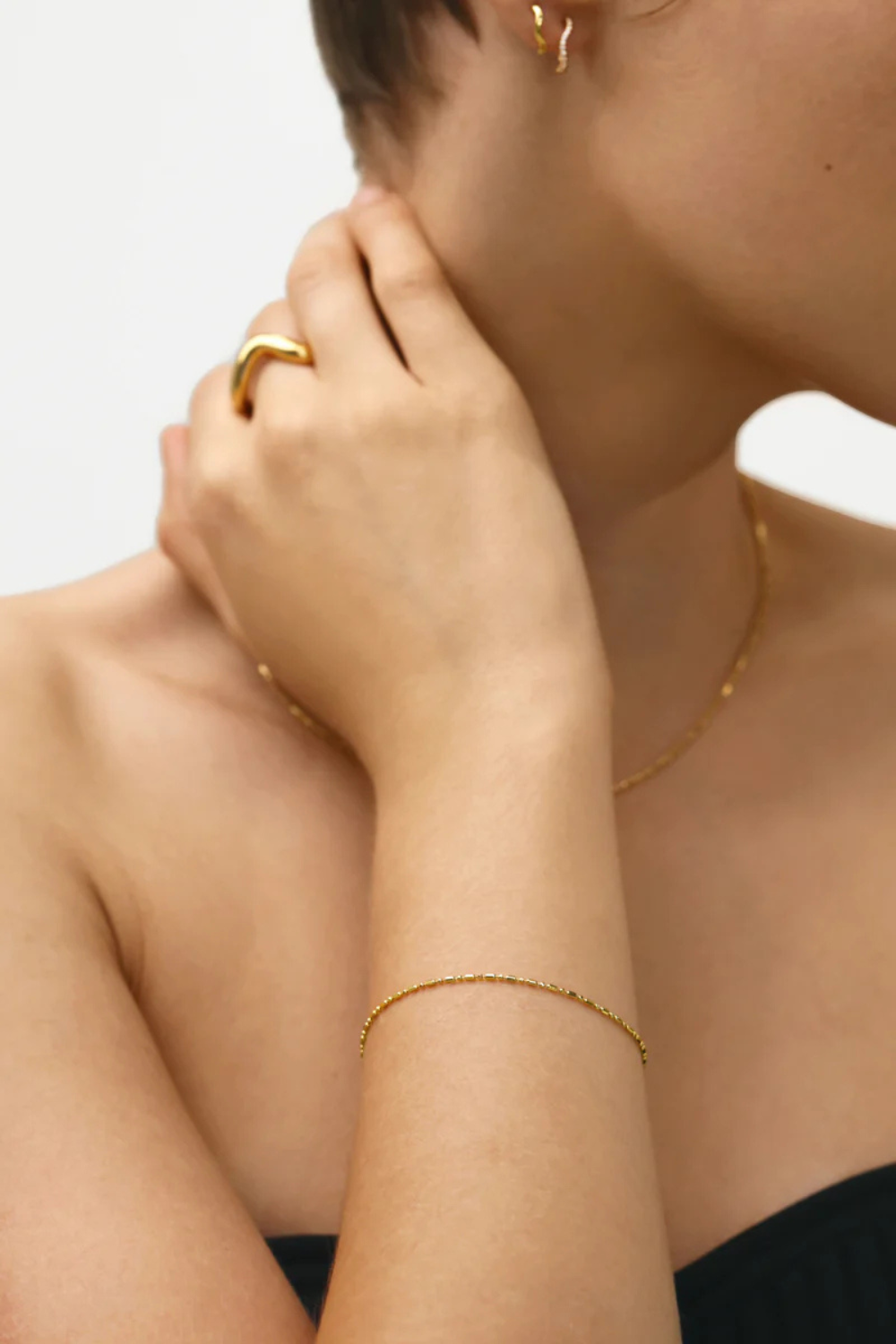 Dash Dot Chain Bracelet | Gold