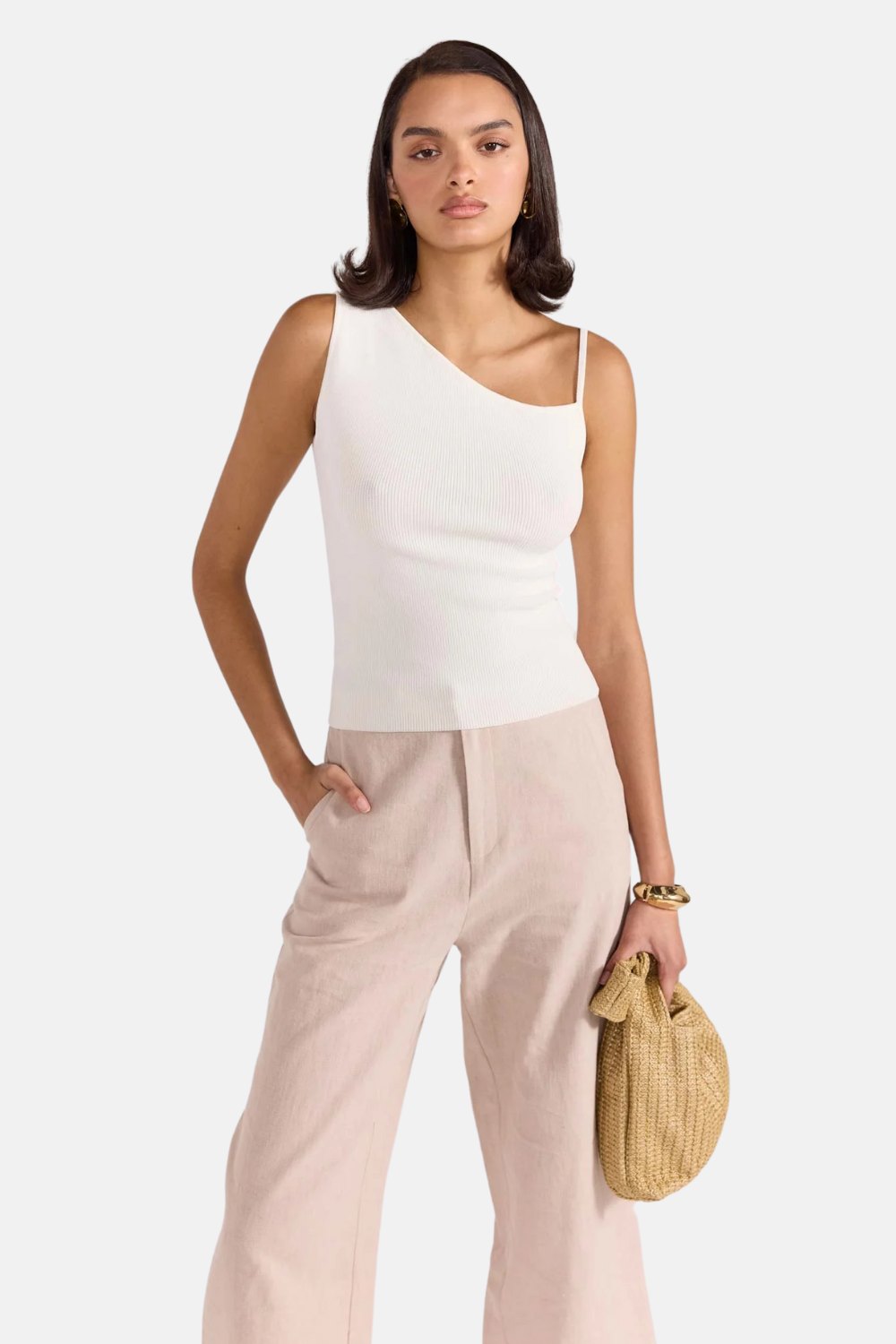 Sadie Knit Singlet | White