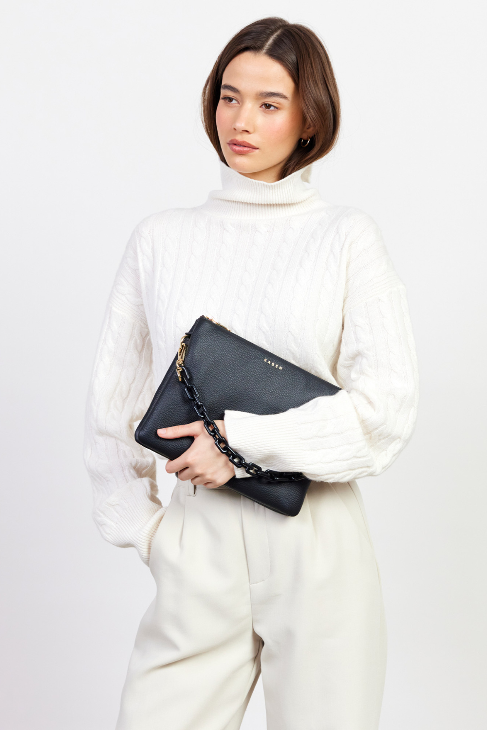 Matilda Crossbody | Black + Tonal Chain