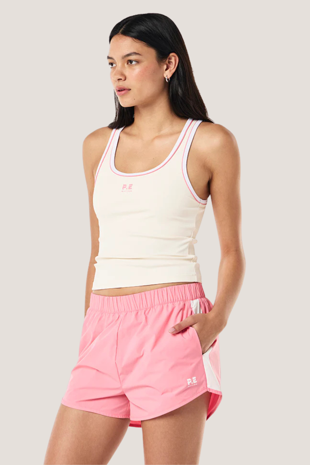 Nexus Rib Tank | Whisper White /Pink Lemonade